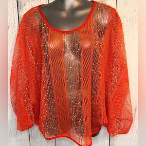 Mesh, looking orange top
